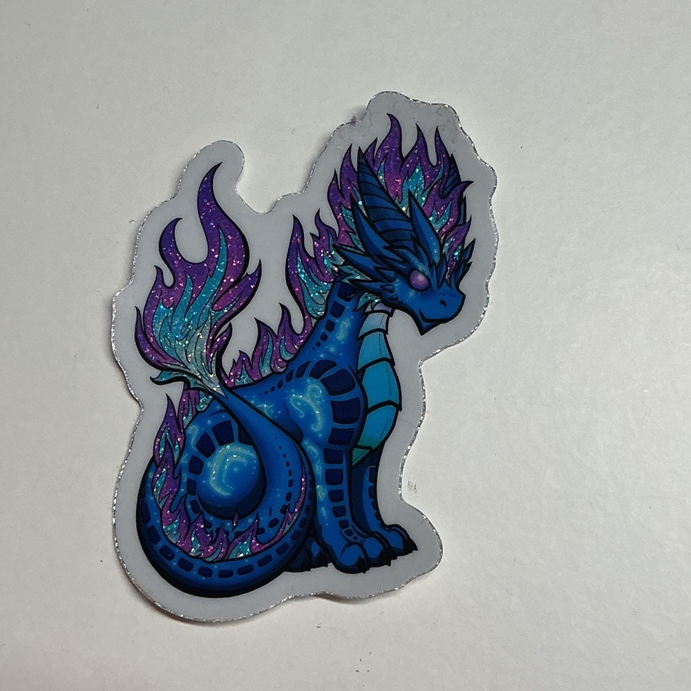 Blue and Purple Dragon Sticker